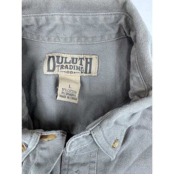 Duluth Trading Mens Canvas Button Down Collared Shirt Large - Picture 2 of 3